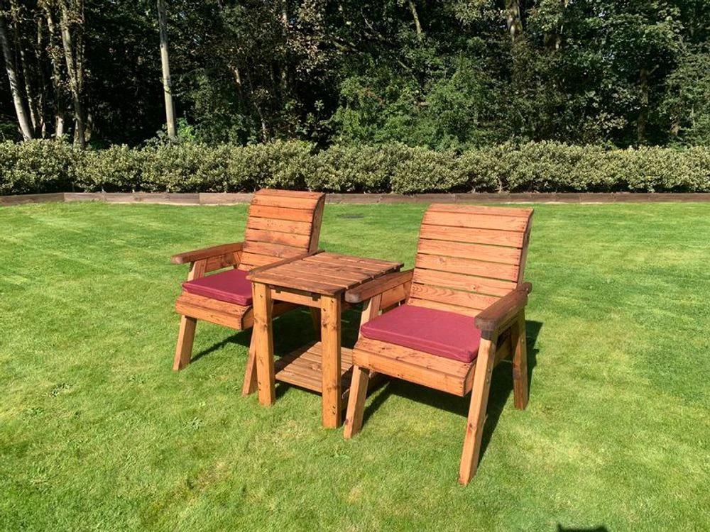 Deluxe Garden Companion Set x2 Armchairs & Coffee Table by Charles Taylor Trading