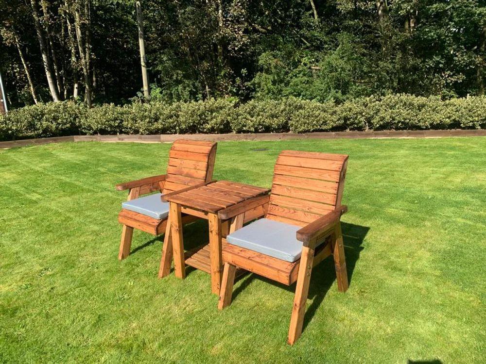 Deluxe Garden Companion Set x2 Armchairs & Coffee Table by Charles Taylor Trading