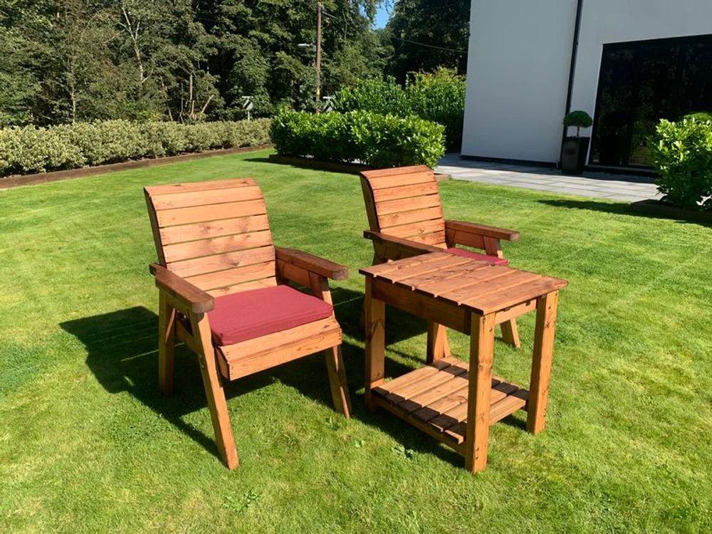 Deluxe Garden Companion Set x2 Armchairs & Coffee Table by Charles Taylor Trading
