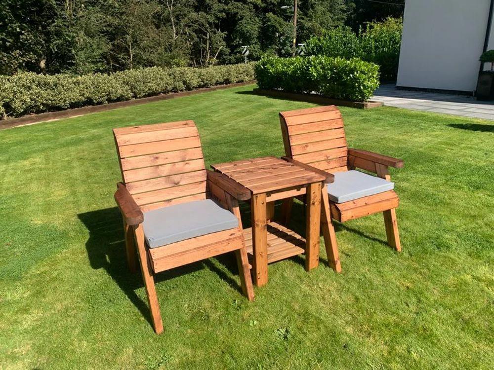 Deluxe Garden Companion Set x2 Armchairs & Coffee Table by Charles Taylor Trading