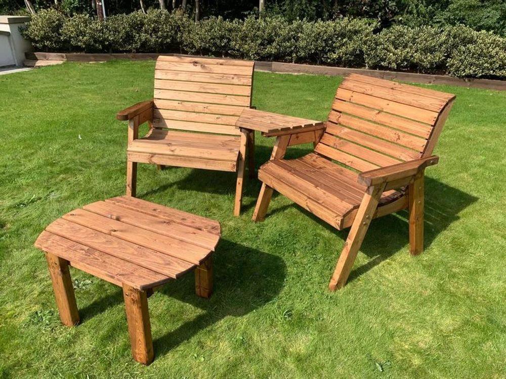 Grand Twin Angled Garden Table With Coffee Table by Charles Taylor Trading