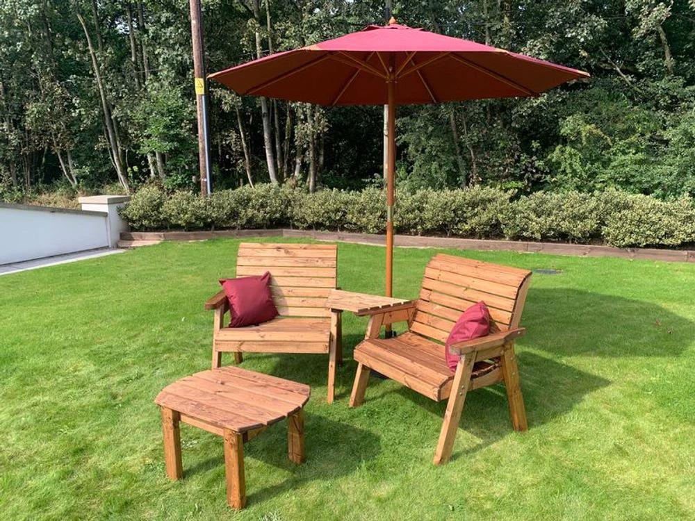 Grand Twin Angled Garden Table With Coffee Table by Charles Taylor Trading