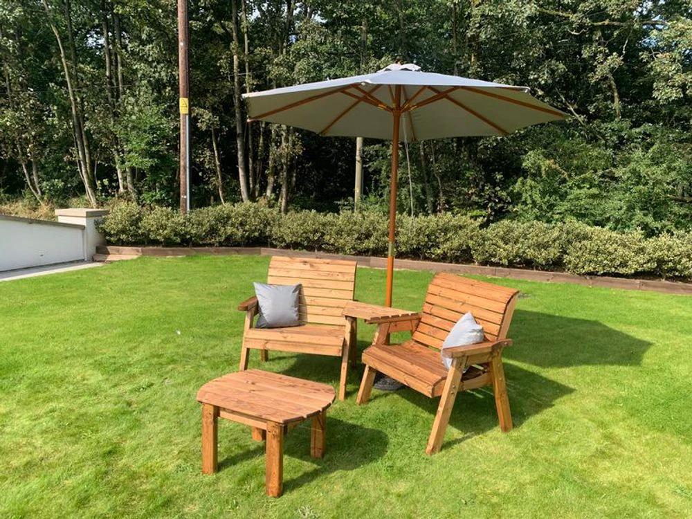 Grand Twin Angled Garden Table With Coffee Table by Charles Taylor Trading