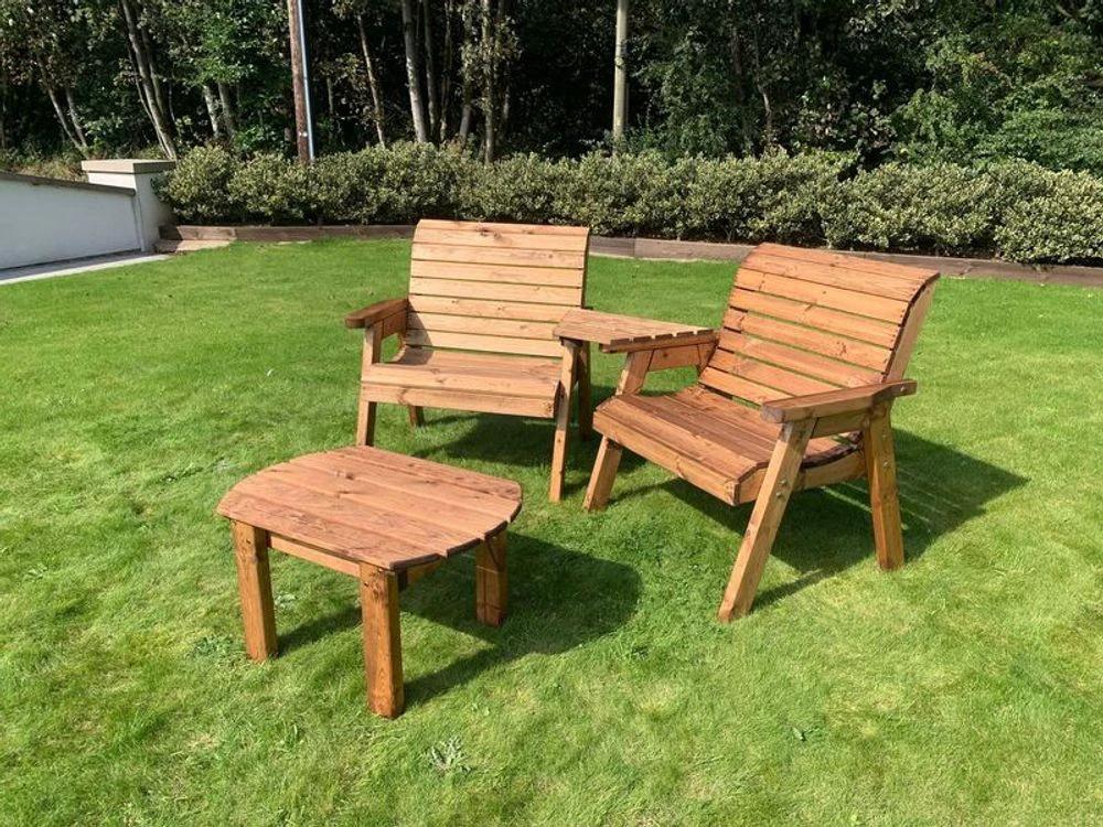 Grand Twin Angled Garden Table With Coffee Table by Charles Taylor Trading