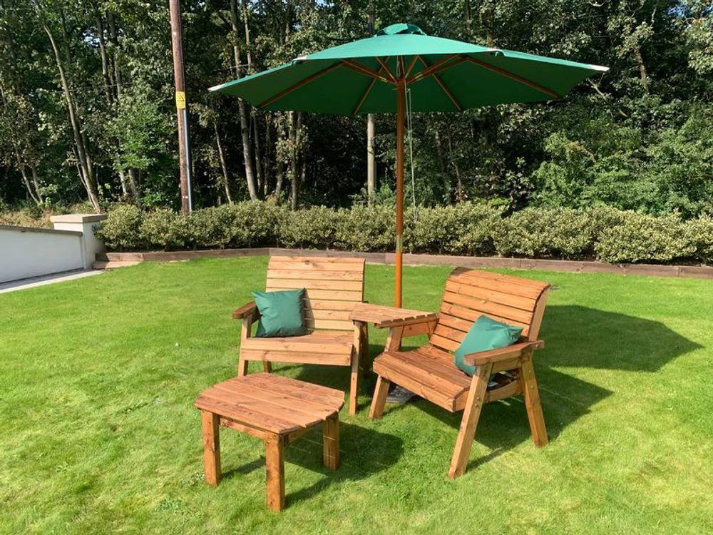 Grand Twin Angled Garden Table With Coffee Table by Charles Taylor Trading