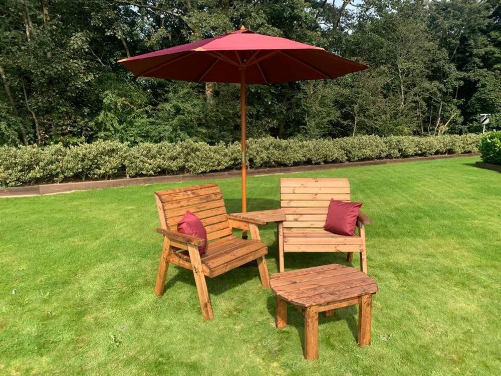 Grand Twin Angled Garden Table With Coffee Table by Charles Taylor Trading
