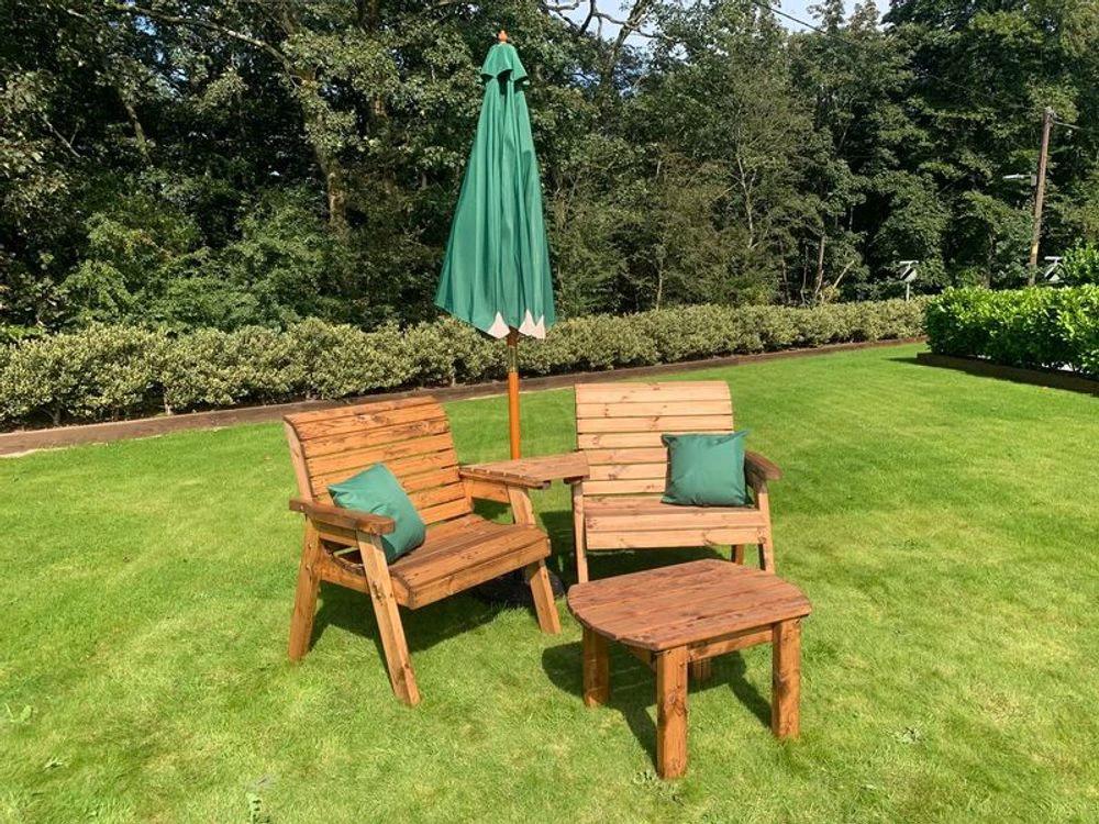 Grand Twin Angled Garden Table With Coffee Table by Charles Taylor Trading