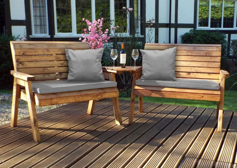 Charles Taylor Trading Twin Bench Garden Set Angled - Uncategorized Garden Set