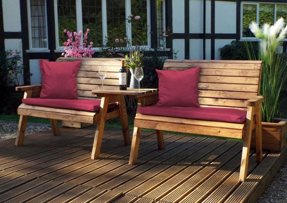 Twin Bench Garden Set Straight by Charles Taylor Trading
