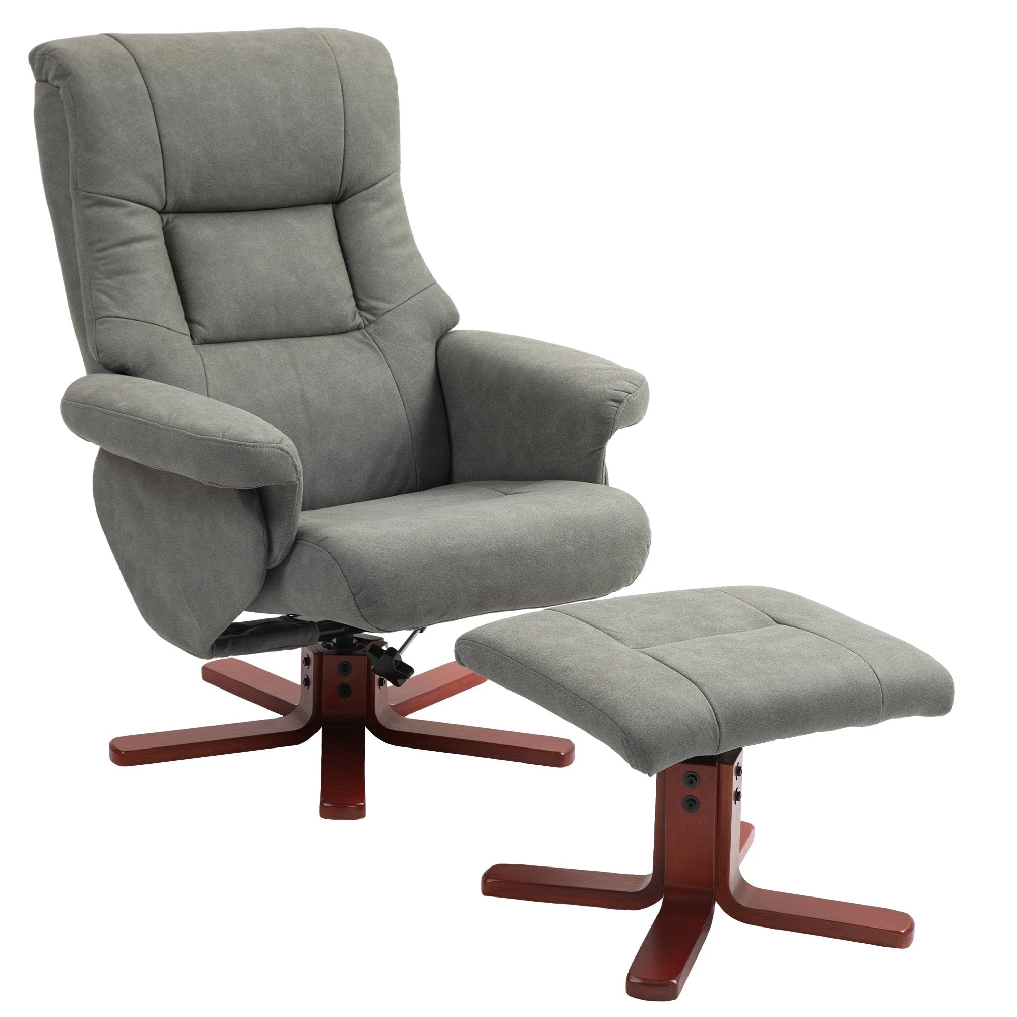 HOMCOM Recliner Chair with Footstool, Backrest Adjustable, Armchair by HOMCOM