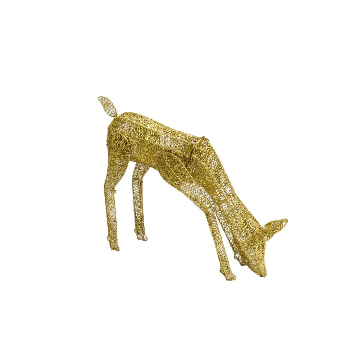 Light Up Reindeer Gold Grazing Doe - 61cm 120 Ice White LED by Monster Shop