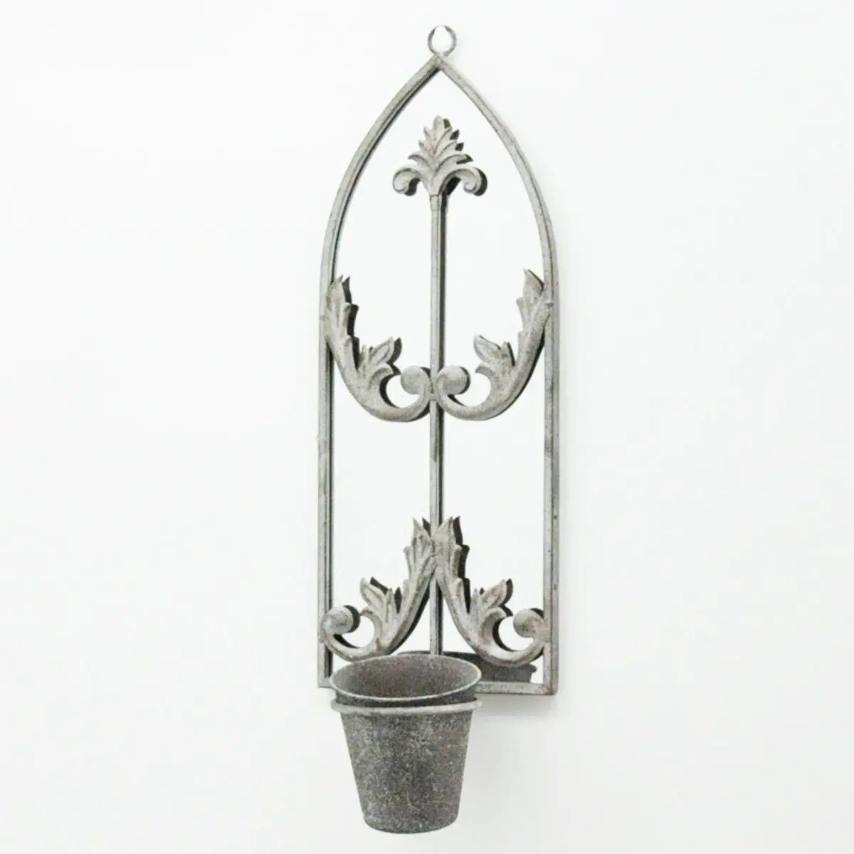 MSL 64cm RUSTY WALL MIRROR WITH SINGLE PLANTER - Planters