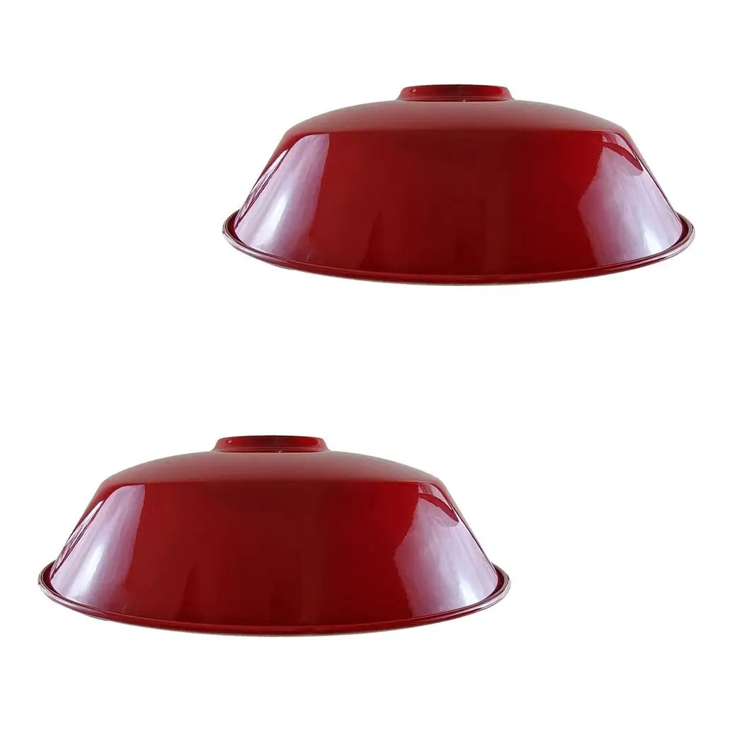 LEDSONE 2 Pack Burgundy Retro Vintage Lampshade Easy Fit E27/B22 Base Industrial Pendant - Pendant Lights
