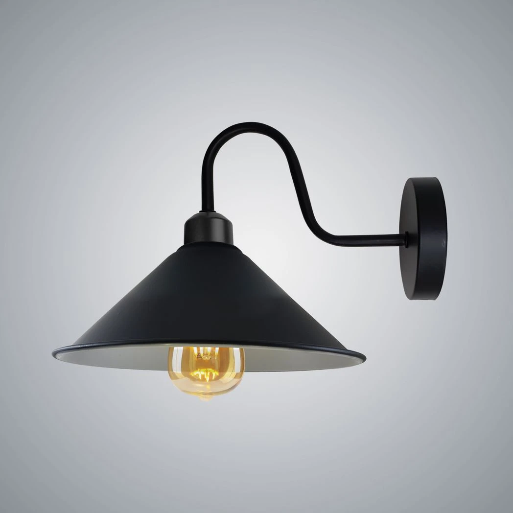 Premium Wall Sconce Cone Shade Swan Neck Dimmable Home by Un-branded