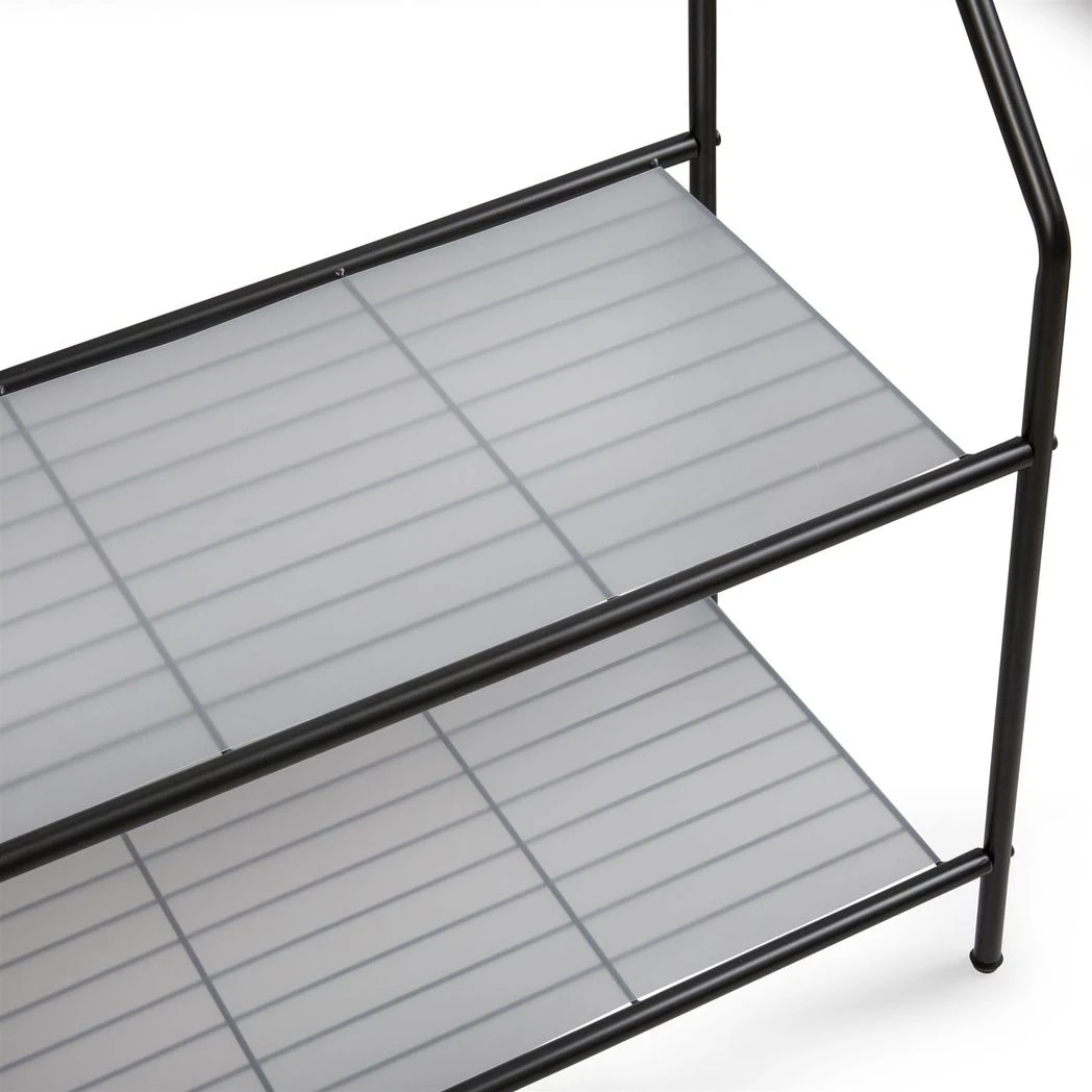 Sturdy Black Clothes Rail Two Shelves Powder Coated For Home by House of Home