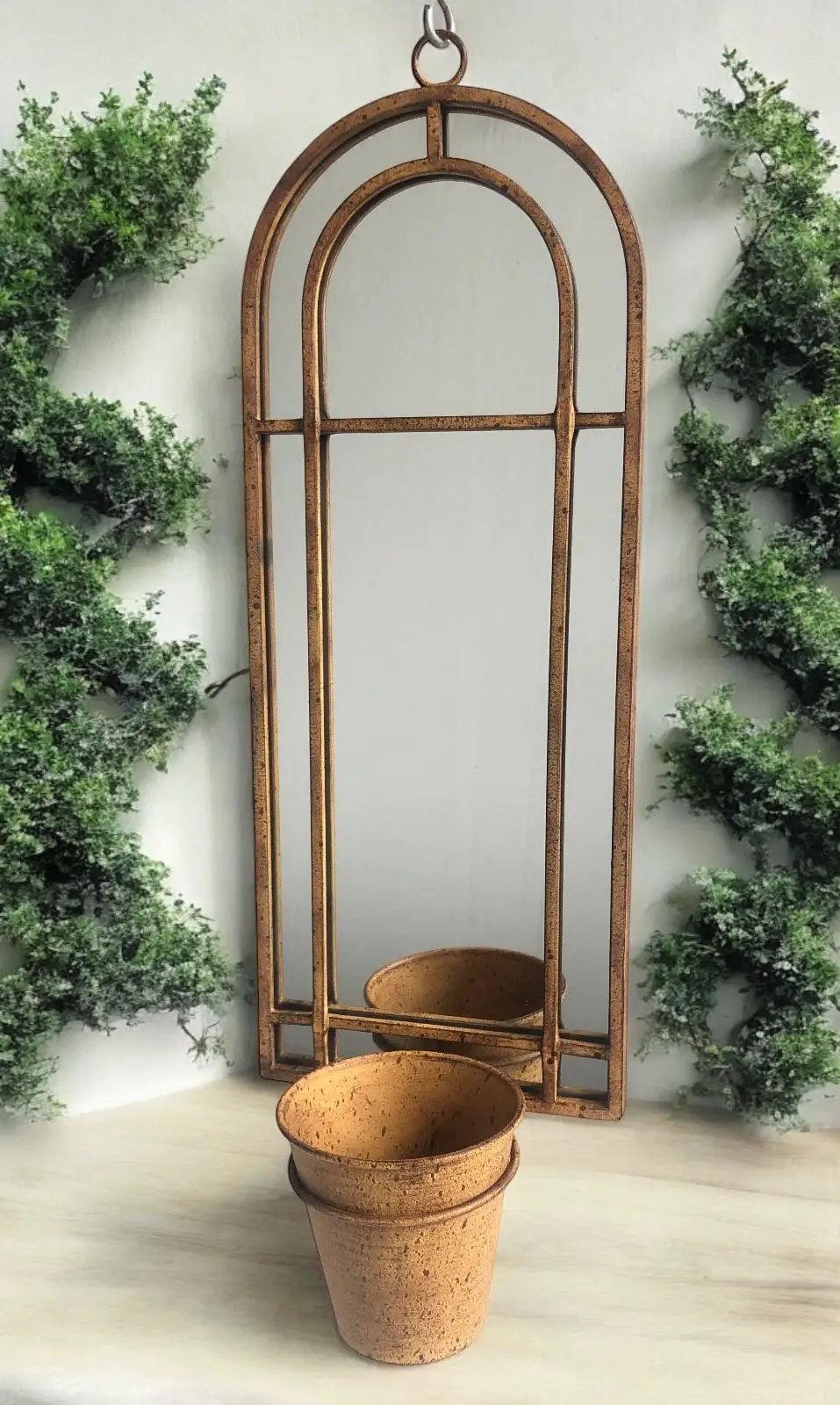 MSL 64CM WALL MIRROR WITH SINGLE PLANTER - Planters