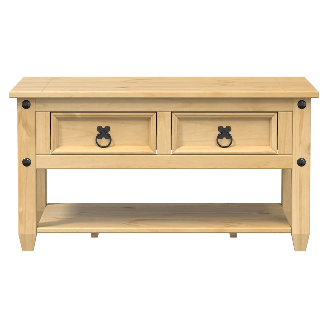 VidaXL Corona Coffee Table 85x50x45 cm Solid Pine Wood With Two Drawers For Living Room by vidaXL