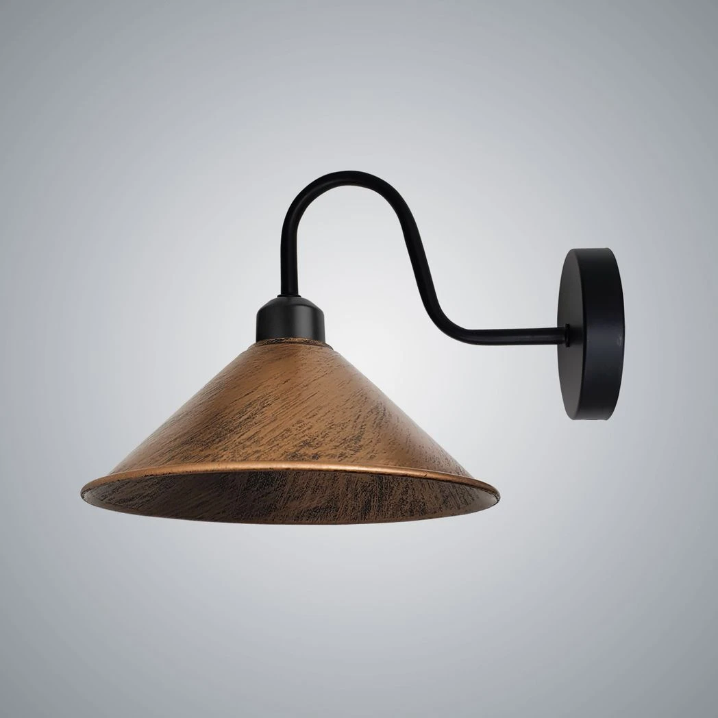 Un-branded Brushed Copper Wall Light Fixture Cone Shade E27 Hallway - Wall Lights
