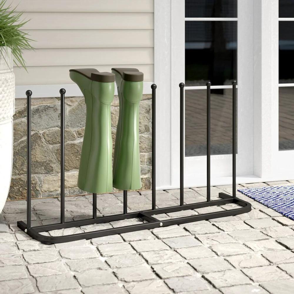 4 Pair Black Boot Shoe Welly Stand Storage Organizer by Direct Online Houseware