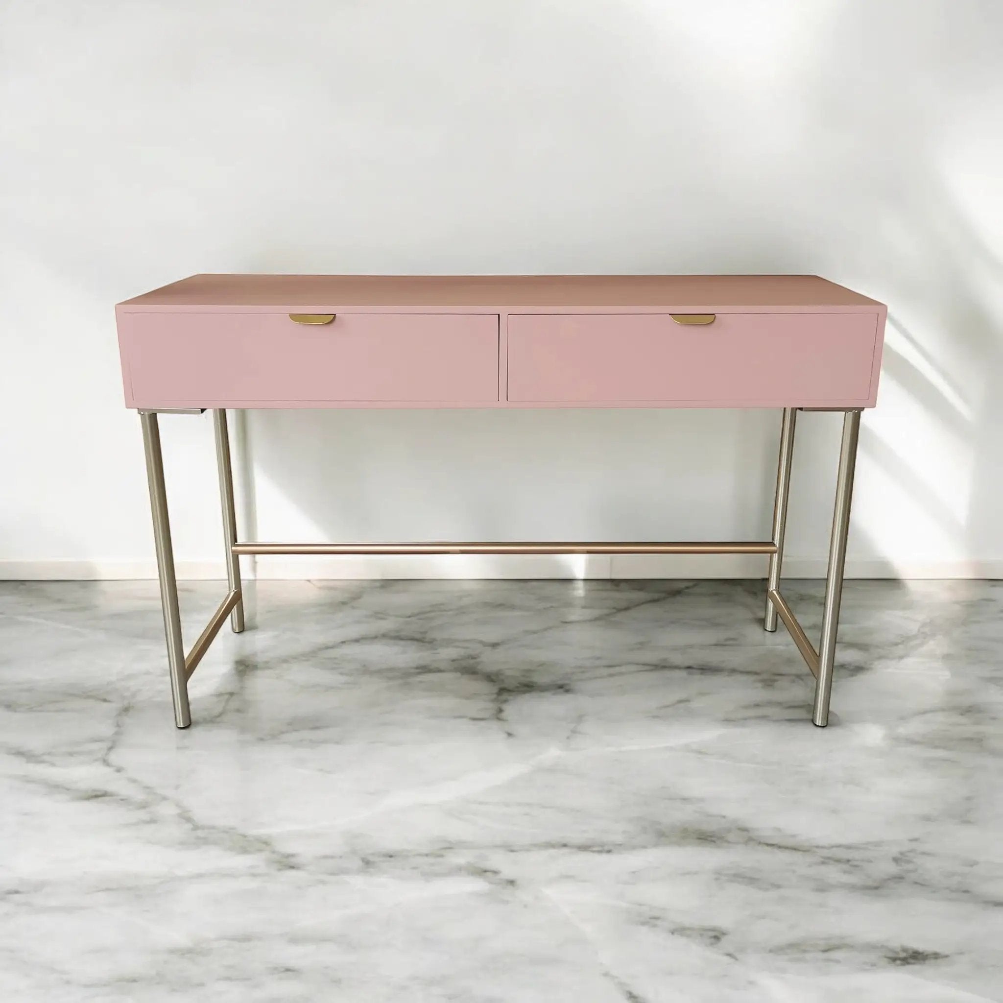 MSL 120CM PINK WOODEN 2 DRAWER SIDE TABLE - Console Table