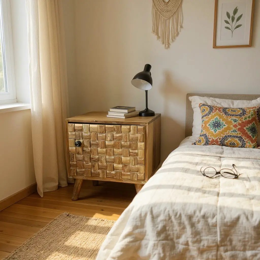 MSL 47CM WOODEN BEDSIDE CABINET - Bedside Table