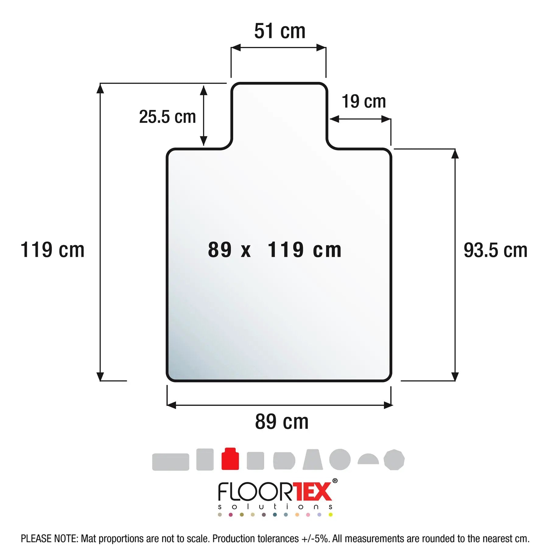 Floortex® Ultimat® Polycarbonate Lipped Chair Mat for Carpets up to 12mm - 89 x 119cm - Rug