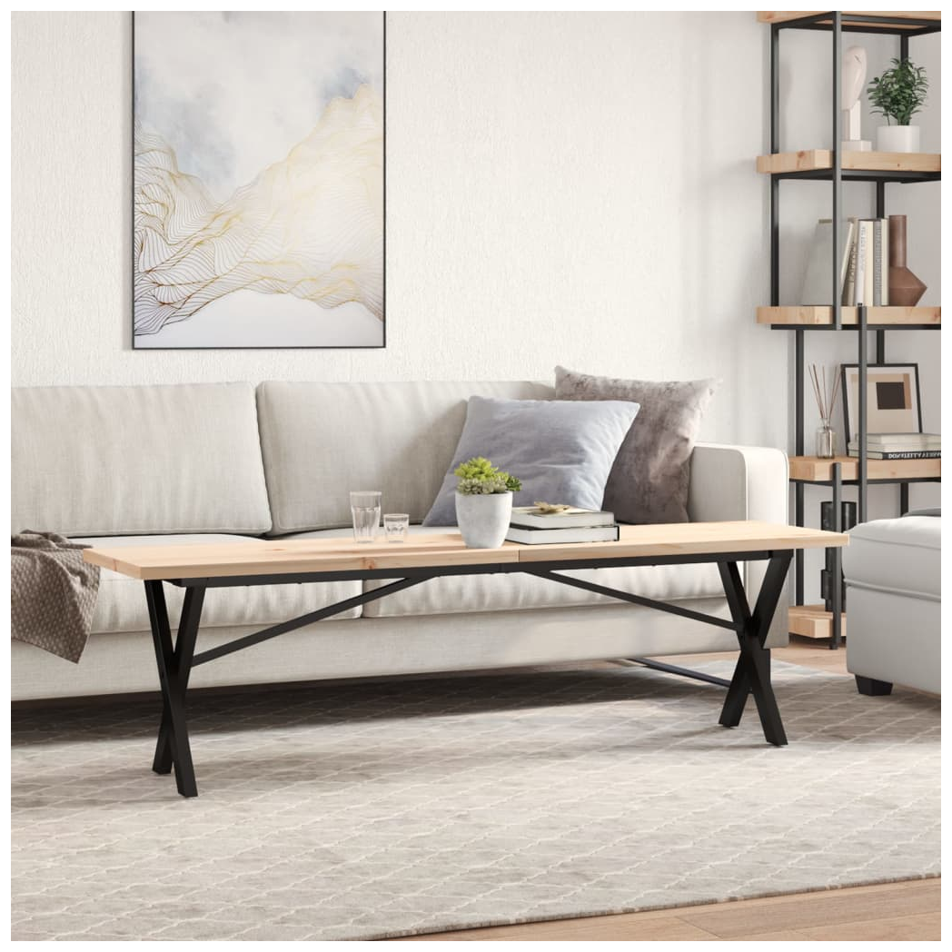 vidaXL VidaXL Coffee Table 160x40x45.5 Pine Cast Iron - Coffee Table