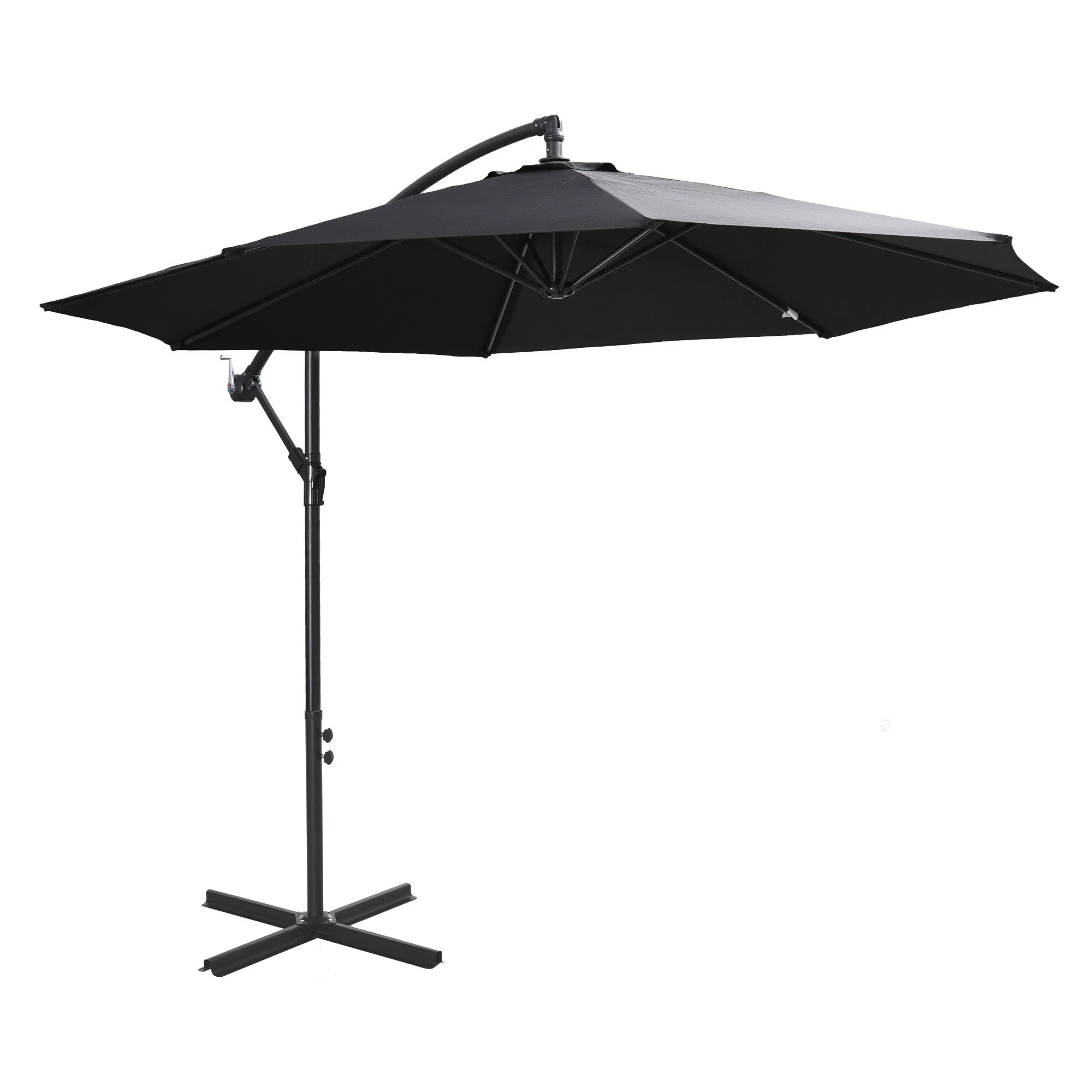 Outsunny Outsunny 3m Garden Banana Parasol Cantilever Umbrella withCrank& Base - Uncategorized Parasol