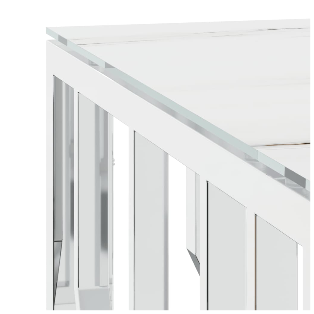 VidaXL Coffee Table 80x80x40 cm Stainless Steel And Glass Modern Living Room Decor by vidaXL