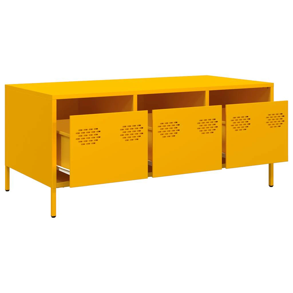 VidaXL Coffee Table 101.5x50x43.5 Mustard Steel by vidaXL