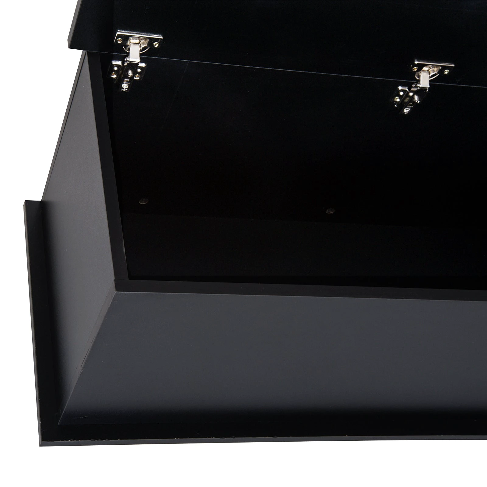 Homcom HOMCOM Ottoman Storage Box 100Lx40Wx40H With Lid Sturdy Chipboard Black For Living Room - Storage Box