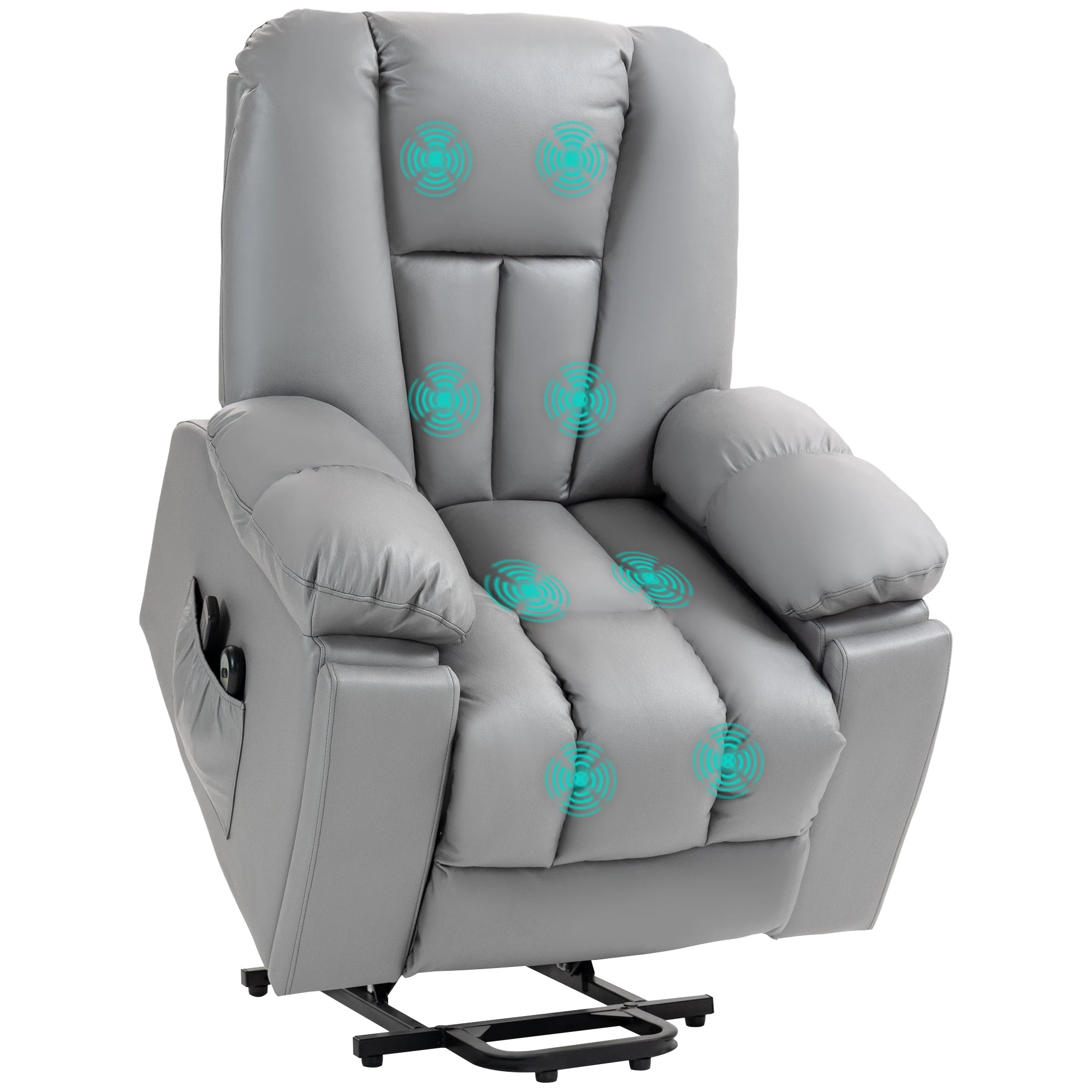 HOMCOM Riser and Recliner Chair for Elderly, Quick Assembly, Light Grey - Recliner
