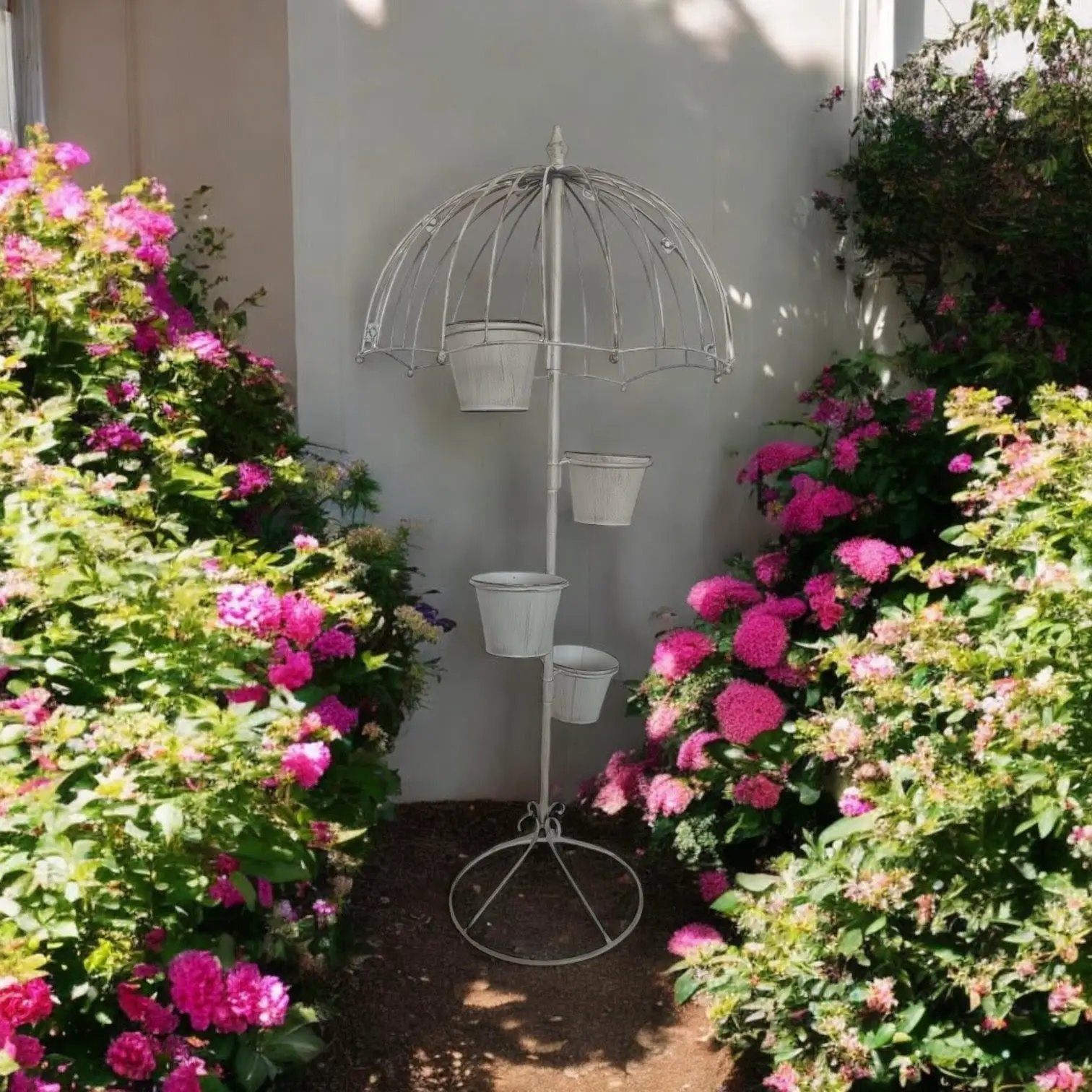 MSL 130CM CREAM METAL GARDEN PLANTER - Planters