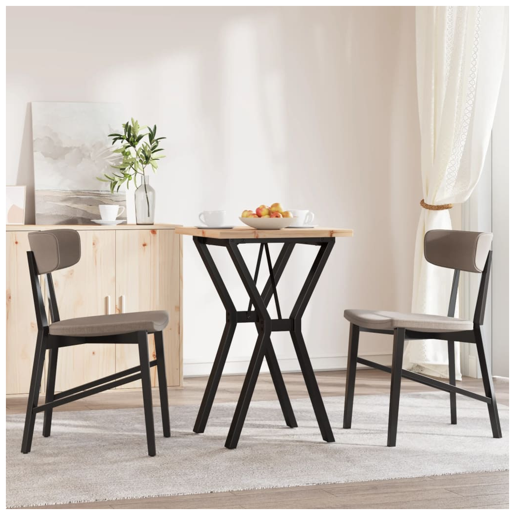 VidaXL Dining Table Y Frame 50x50x75.5 cm Solid Pine and Cast Iron Ideal for Family Dining Rooms by vidaXL