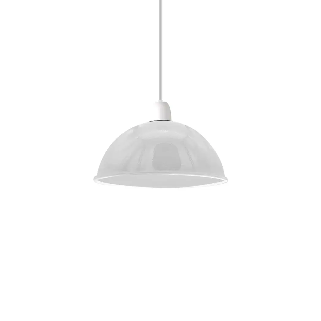 Un-branded Vintage White Industrial Easy Fit Dome Shaped Lamp Shade Ceiling, Pendant, Wall Light Metal E27 Light Fitting 60W - Pendant Lights
