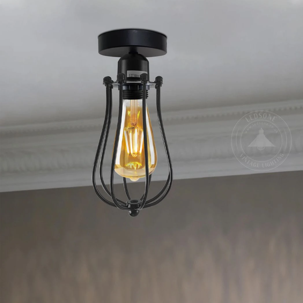 Un-branded Vintage Ceiling Light Geometric Balloon Cage - Ceiling Lights