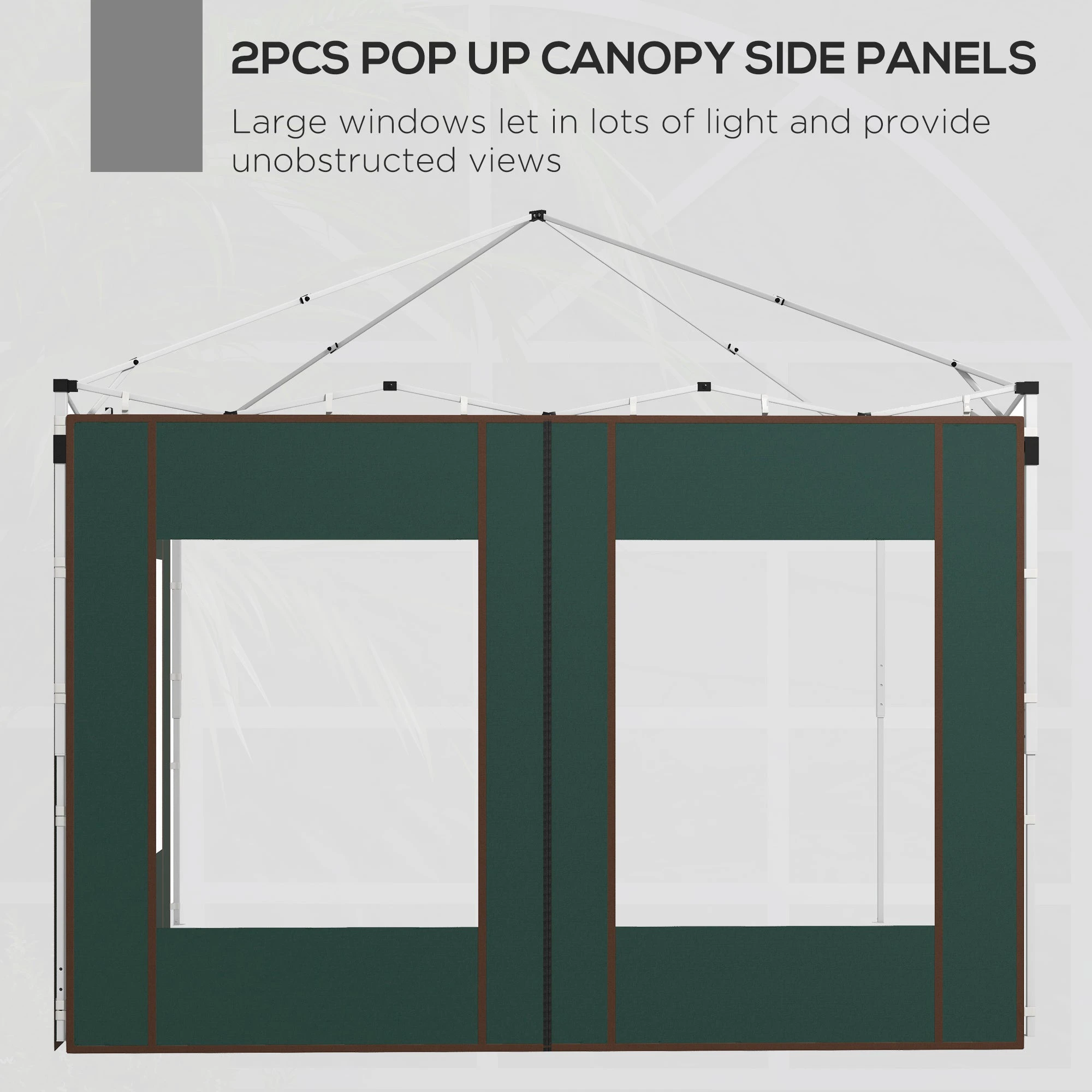 Outsunny 3x3(m) or 3x6m Pop Up Gazebo Side Panels with Windows, Green by Outsunny