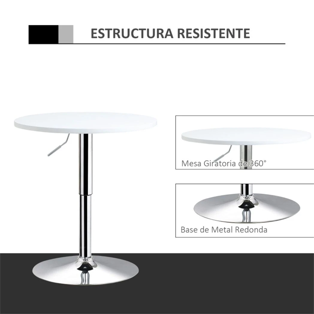 N/A Premium Bar Table 60cm Diameter Swivel Round Top Chrome Pedestal Base For High Bar Stools Kitchen Home Bar - Coffee Table