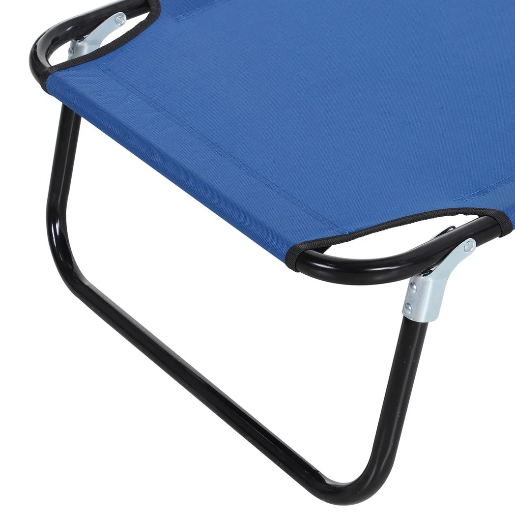 Outsunny Portable Folding Sun Lounger 4-Position Adjustable Backrest Relaxer Recliner - Sun Lounger