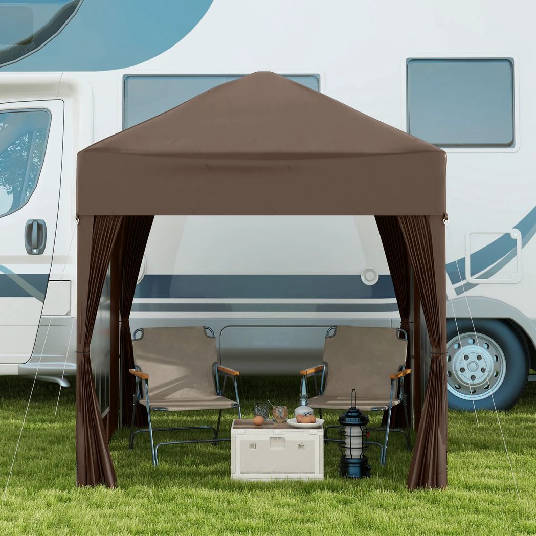 Outsunny 2x2m Garden Pop Up Gazebo Marquee Party Tent Wedding Awning Canopy - Gazebos