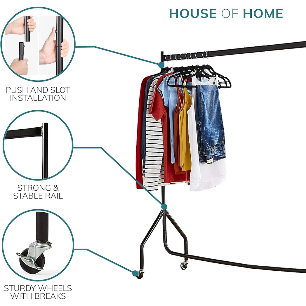 Direct Online Houseware Extra Heavy Duty Clothes Rail 6ft By 5ft Pop Clip Home Use - Wardrobe