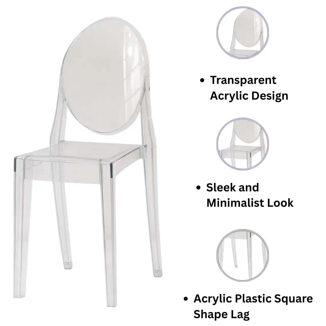 MSL GHOST CLEAR PLASTIC CHAIR DINING CHAIR - Dining Chairs