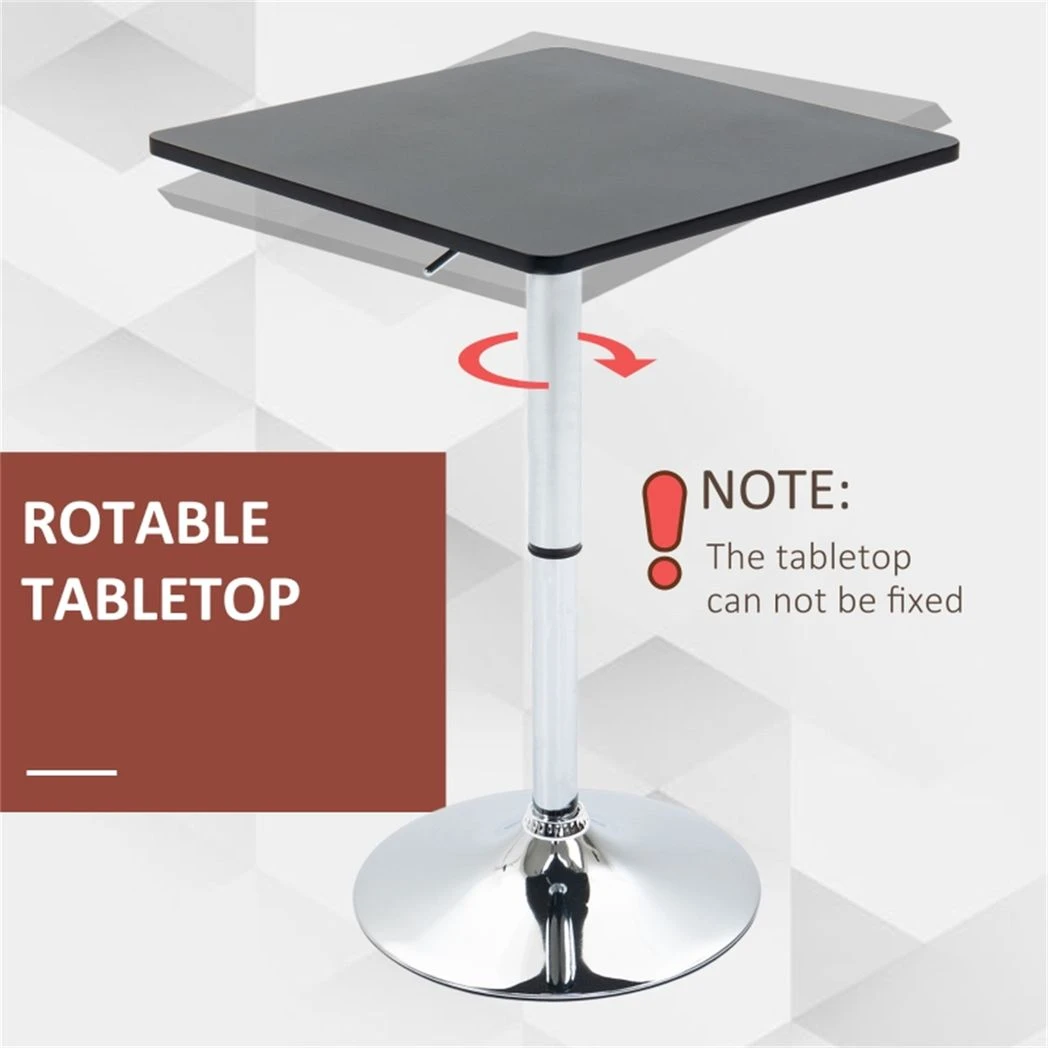 Modern Bar Table 69-93cm Rotating Top Home by N/A