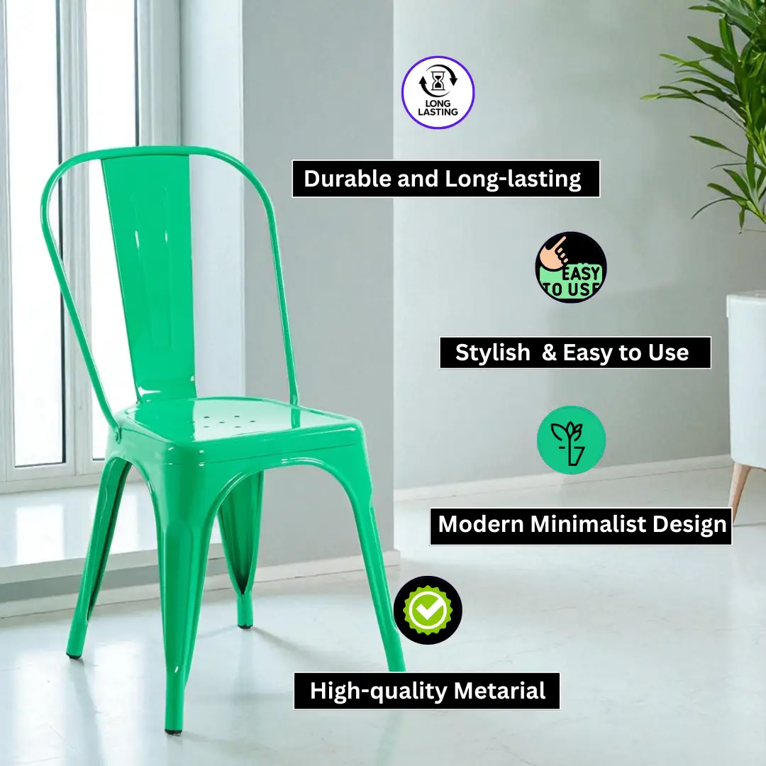 MSL 85CM GREEN METAL DINING CHAIR - Dining Chairs