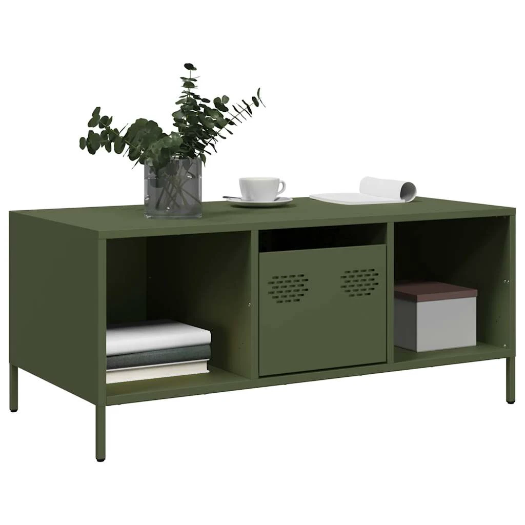 VidaXL Coffee Table 101.5x50x43.5 cm Cold Rolled Steel Industrial Living Room Decor by vidaXL