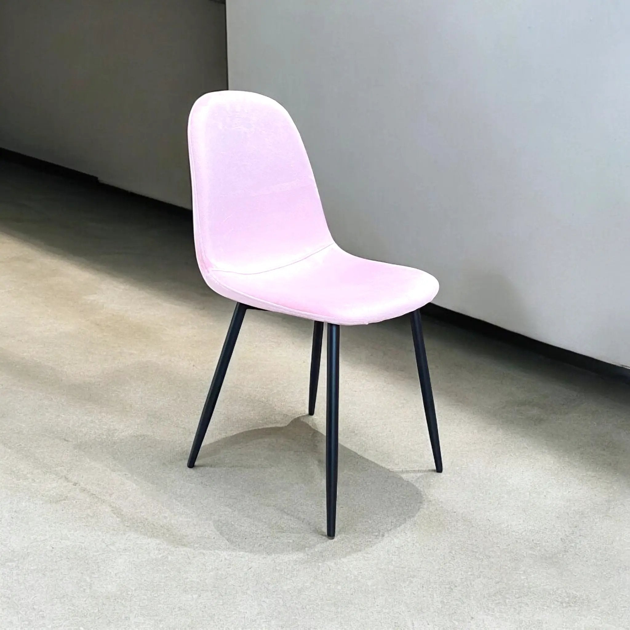 MSL PINK FABRIC CHAIR BLACK METAL LEGS - Dining Chairs