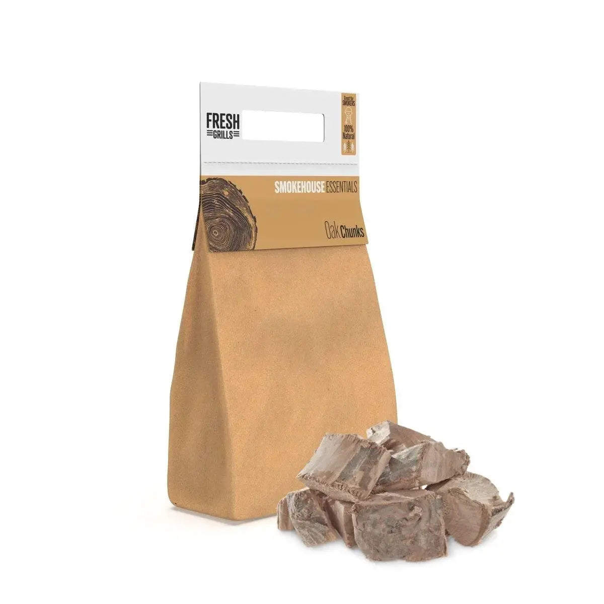 Monster Shop Fresh Grills Wood Chunks for BBQ Grill, Wood Fired Pizza Oven, Kamado and Outdoor Smokers - 1.5 kg -