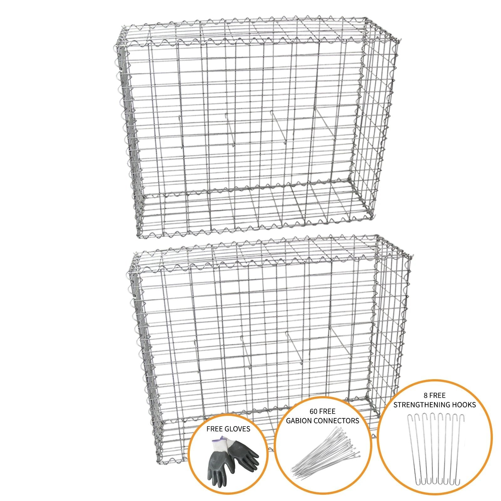 Gabion Baskets 100 x 95 x 30cm / 2 Pack by Monster Shop