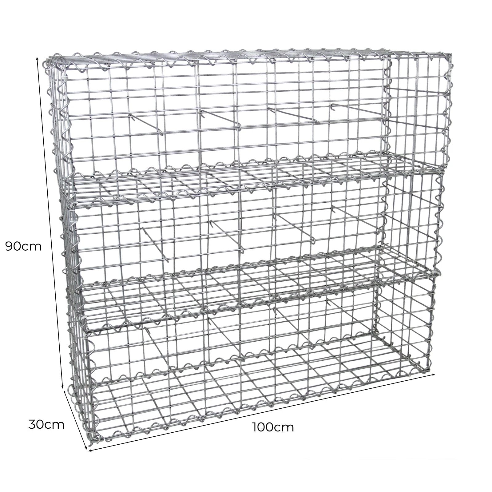 Gabion Baskets 100 x 30 x 30cm / 6 Pack by Monster Shop