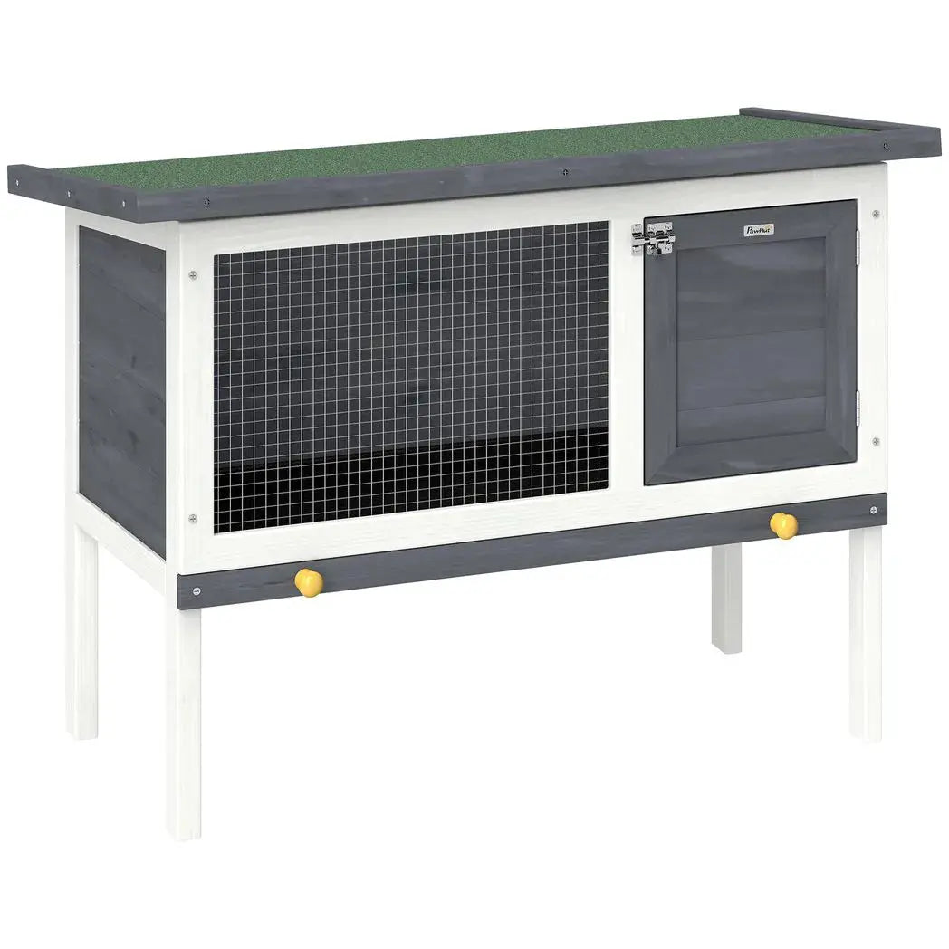 PawHut Wooden Rabbit Hutch, Guinea Pig Hutch with Asphalt Roof, Outdoor Elevated Bunny House for Rabbits, Chinchillas - from PawHut